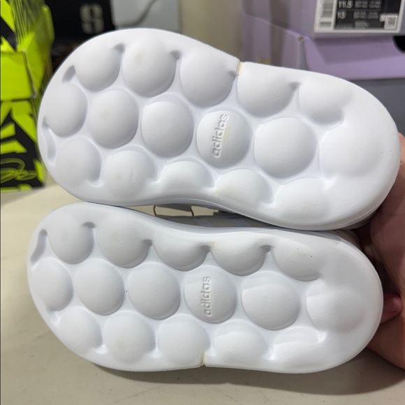 adidas Kids White Sneakers with Iridescent Stripes - Picture 5 of 5